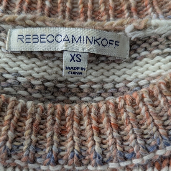 Rebecca Minkoff Page Sweater in Chalk Stripe Wool Blend Open Shoulders Size XS - Picture 5 of 7